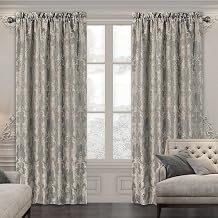 Loom and Mill Luxury Damask Curtains for Bedroom, Lined Thick Chenille Jacquard Blackout Curtains with Tiebacks, Window Curtain for Living Room Party Banquet Decor (2 Panels, 52 x 84 Inch, Grey)