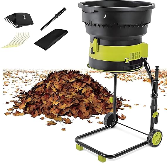 Professional Electric Leaf Mulcher Shredder 2500w,High-Torque Garden Cleanup Composting Tool,8000rpm with 17:1reduction,Portable Bladeless Garden Shredder Powercord10m