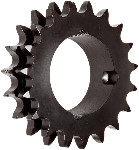 Martin Roller Chain Sprocket, Hardened Teeth, Taper Bushed, Type A Hub, Double Strand, 50 Chain Size, For 1008 Bushing, 0.625" Pitch, 14 Teeth, 1" Max Bore Dia., 3.113" OD, 1.045" Width