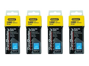 TRA708T Sharpshooter 1,000 1/2 12MM steel narrow crown staples T-50 (4 Pack)