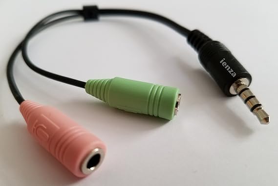 PC Headset to 3.5mm Smartphone Adapter: Converts Dual 3.5mm to 3.5mm, PC Computer Headset to iPhone, BlackBerry, Droid, Palm, Samsung, LG, HTC