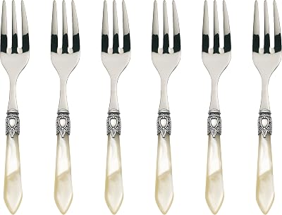 Bugatti Oxford OXBAM-N3217 Cake Forks Set of 6 - SteelABS Acrylonitrile Butadiene Styrene - 21 x 18 x 3 cm - Ivory-Coloured