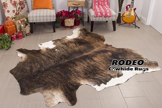Dark Brindle Rodeo Brazilian Cowhide Rug Large Size