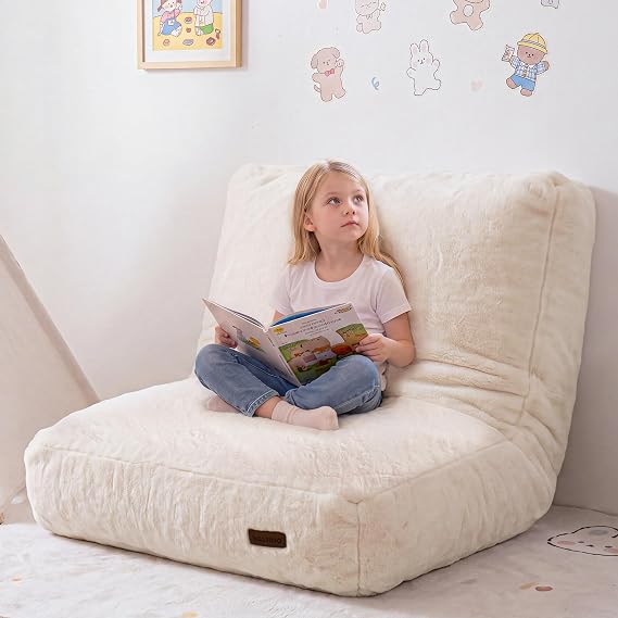 MAXYOYO Bean Bag Chair for Kids, Convertible Bean Bag Sofa Couch Seat