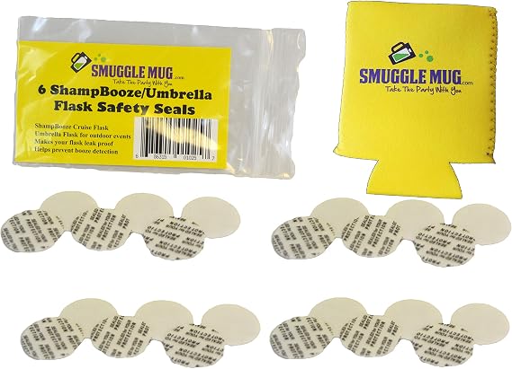 Smuggle Mug Shampoo, Umbrella & Sunscreen Flask Lid Seals | 24-Pack 24mm | Leak-Proof | Keep Your Hidden Beverages Secure | Perfect Cruise Companion