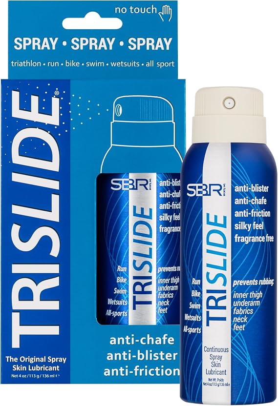 TRISLIDE Wetsuit Anti-Scheuer-Spray für Triathlon & Freiwasser 136 ml