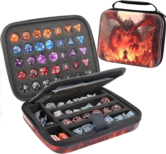 Dice Storage Case Dice Bag Dice throne dnd dice tray dice holder dnd dice storage dice case Multifunctional storage Organizer Role Playing Game for Rpg Table Game (A)