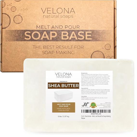 velona 5 lb - Shea Butter Soap Base, Melt & Pour, SLS/SLES Free