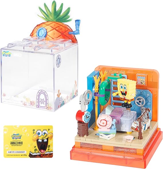 ROLOSO Toy Building Blocks Toy Set Display Box Kit Action Figure Pineapple House Patrick Stone Star Home for Boys and Girls 2-4, 3-5, 5-7, 8-12 Fan Gifts 296pcs