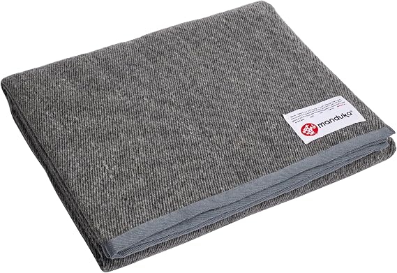 Manduka Yoga Wool Blanket - Yoga Prop and Accessory, Roll, Fold, Stack to Support, Made of Wool, 60 Inch (152cm), Sediment Grey