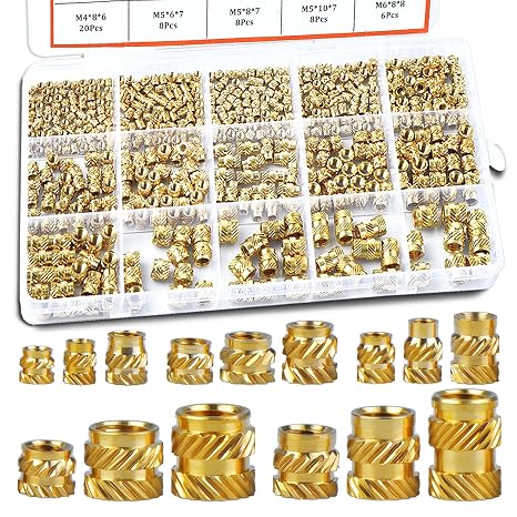 400 Pcs Threaded Inserts Brass Heat Set for 3D Printing M2-M6 Kit