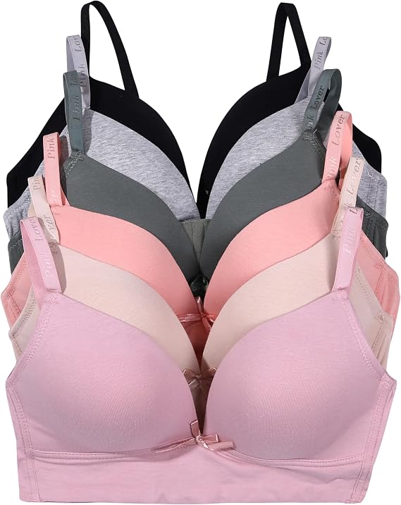 Women Bras 6 Pack of No Wire Free Bra B Cup C Cup