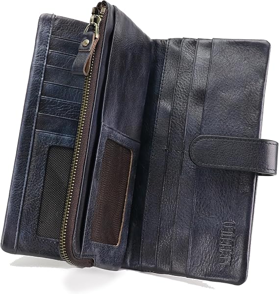 Women's RFID Blocking Genuine Leather Wallet Vintage Hand Rubbing Wallets Organizer