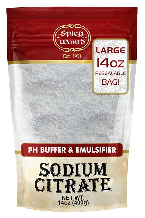 Sodium Citrate Powder 14 Ounce - Food Grade, Non-GMO - Emulsifier for Cheese, Spherification, and Molecular Gastronomy Cooking
