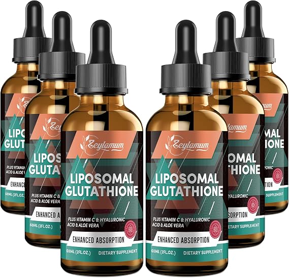 Zeylamum 2000MG Liposomal Glutathione Liquid Drops Enhanced Absorption Glutathione Supplement with Vitamin C Hyaluronic Acid L-Glutathione Non-GMO Antioxidant for Liver Detox Immune System 12.12 OZ