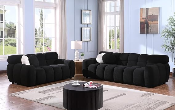 Sofa and loveseater,Human Body Structure for USA People, Marshmallow Sofa,Boucle Sofa,Black Boucle RM79