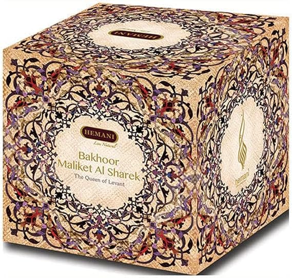 Hemani Bakhour Maliket Al Sharek 90g | Queen of the East Incense | Halal | Alcohol-Free | Hemani Since 1949