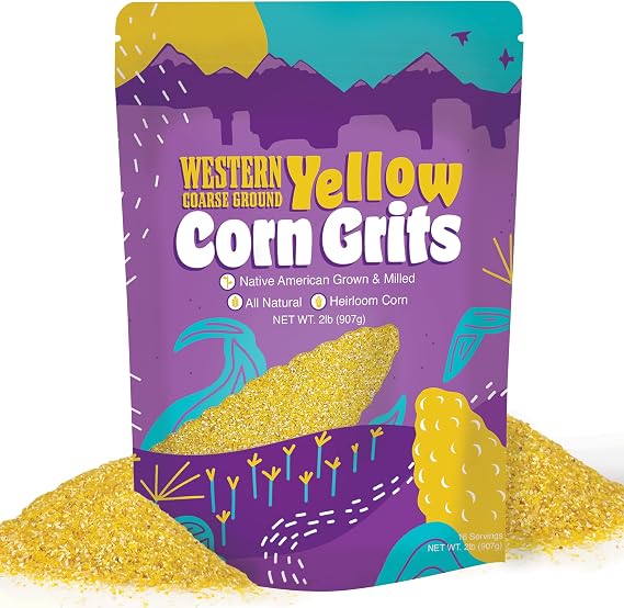 2lbs Western Heirloom Yellow Corn Grits Old Fashioned Coarse Ground Whole Grain non-GMO Gluten Free Grits - 32oz