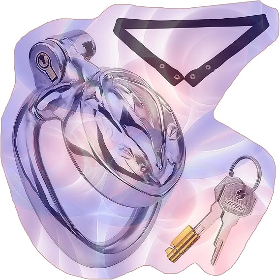 Stainless Steel Flat Cross-Dressing Cage with Waist Strap, Popular Flat Devices for Men -USLA07 (B:Black, 40mm Ring)