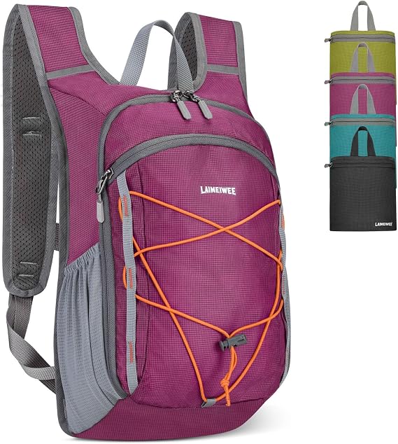 Hiking Backpack Small 13L Foldable Backpack Women Men Daypack Daypack Ultralight Trekking Backpack Travel Backpack Packable Hiking Backpack for Outdoor Hiking Travel bordeaux Minimalistic