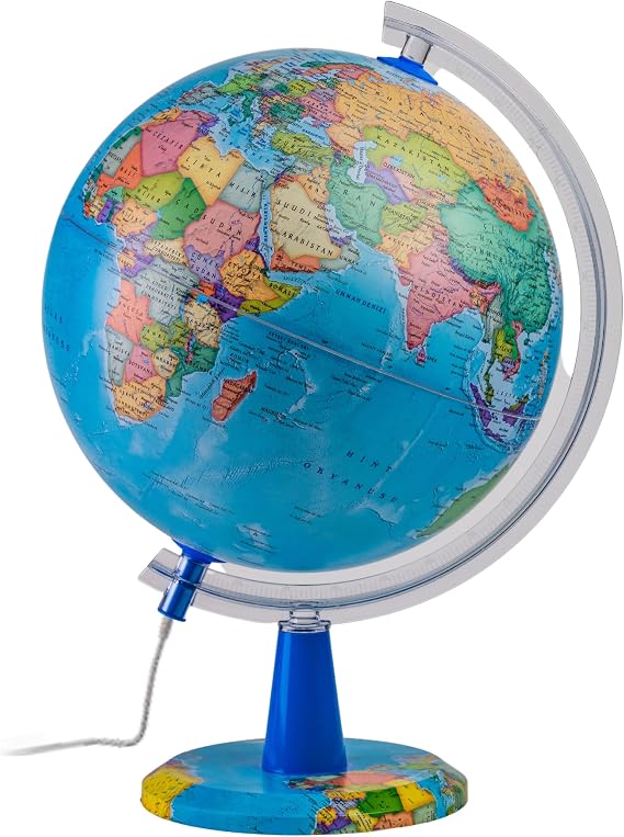 30cm Illuminated World Globe, English Political Map