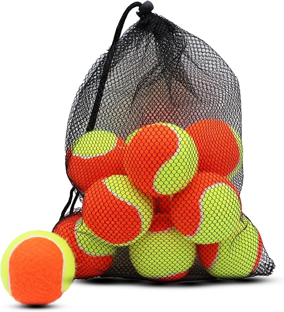 Magicorange Tennis Balls, 20 Pack Low Compression Stage Tennis Ball | for Beginners Youth Kids Training Practicing with Mesh Bag for Easy Transport