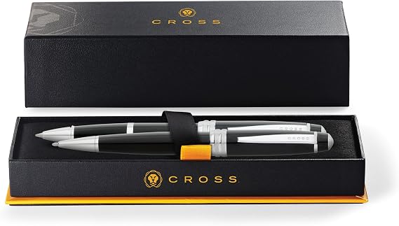 Cross Bailey Black Lacquer Ballpoint Pen & Selectip Rollerball Pen