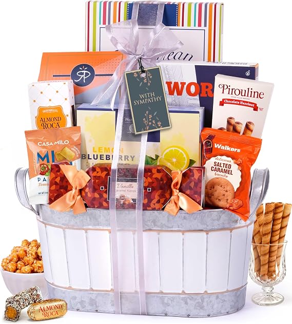 Broadway Basketeers Sympathy Food Gift Basket, Condolence Care Package