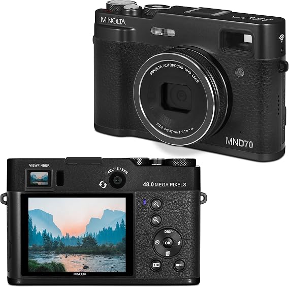 Minolta MND70 Retro Wi-Fi UHD Dual Lens Digital Camera - Silver