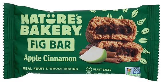 Nature's Bakery Fig Bar, Apple Cinnamon, 2 oz | Nature's Bakery Fig Bars - Whole Wheat Vegan Energy Snacks, Pack of 12
