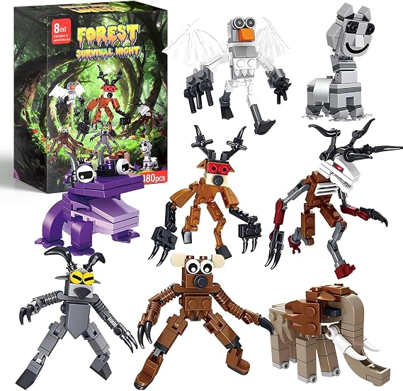 99 Nights In The Forest Building Toys, 480Pcs Brick Toy with Deer Monster Creatures, Minifigures Forest Creatures Block Figures, Creative Construction Game for Kids & Adults