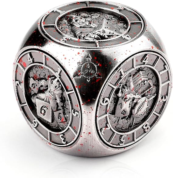 DND Dice Spinner, 7 in 1 DND Spinner Dice for Dungeons and Dragons, D and D Dice for MTG RPG D&D (Silver)