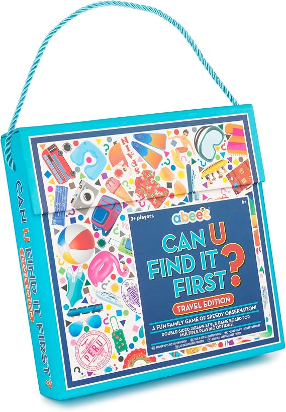 abeec Can U Find It First Travel Edition - Travel Games for Kids & Adults - Bingo Game - Board Games for 6+ Year Olds