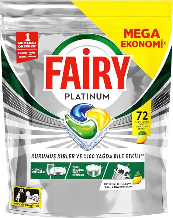 Fairy Platinum Dishwasher Detergent Capsule/Tablet 72 Wash Lemon Scented