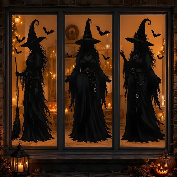 Halloween Decorations - Witch Window Clings for Halloween Party Decor
