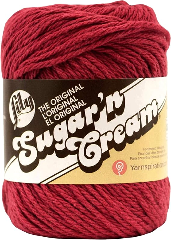 Lily Sugar 'n Cream 100% Cotton Yarn, 2.5 oz. Ball Country RED
