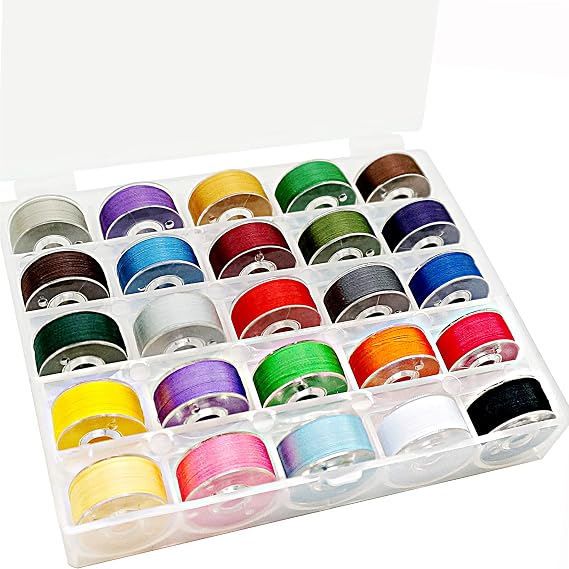 New brothread 25pcs Size A SA156 Prewound Bobbin Thread -Assorted Colors
