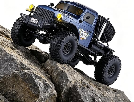 BEEZRC RocHobby 1/10 Atlas RC Crawler, 4WD with Lighting, 2.4GHz RC Rock Truck, Off Road Hobby Grade, Remote Control Car for Adults, Need to Complete with Battery (Blue)