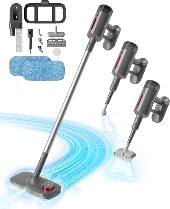 Steam Mop for Floor Cleaning, 7in1 Handheld Steamer Cleaner Detachable for Hardwood Laminate,Vinyl,Carpet,Tile,Grout,All Floors, Multi Purpose for Home,1500W 230F 23ft Cord,Front Sprayer