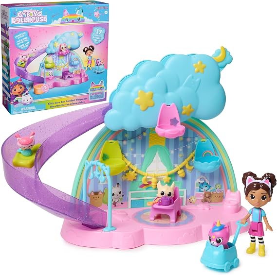 Gabby's Dollhouse Kitty Care Ear Purrfect Playroom Playset Set
