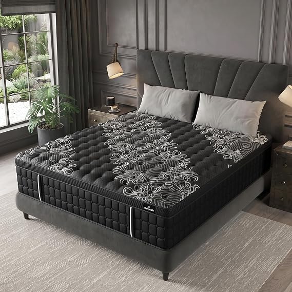 Full Mattress 14 Inch Hybrid, Cooling-Gel Foam & Pocket Springs, Medium Firm with Edge Support , Bed in a Box