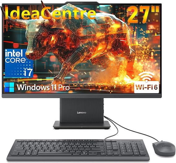 Lenovo IdeaCentre AIO 27" FHD All-in-One Desktop Computer, Intel Core i7-13620H 10-Core up to 4.9GHz, 16GB DDR5 RAM, 1TB SSD, WiFi 6, Bluetooth 5.2, HDMI, Webcam, Windows 11 Pro, Luna Grey