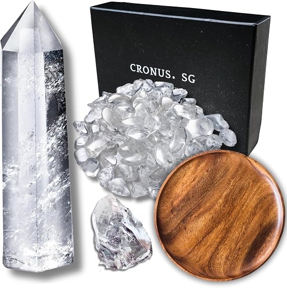 Supervised by Diviner Crystal Natural Stone, Power Stone, Purification, Feng Shui, Good Luck, Good Luck, Protection of Fortune, Crystal, Acacia, Mother's Day Gift, 5 Piece Set