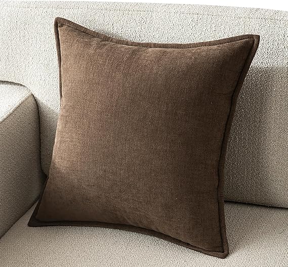 XMAYODS Throw Pillow Cover 80x80 Decorative Square Pillowcase Covers with Zipper, Cushion Protectors Cover Rectangle 30x60 40x60 50x80 Super Soft for Home Couch Sofa Bed(Coffee,50x50cm(Set of 1))