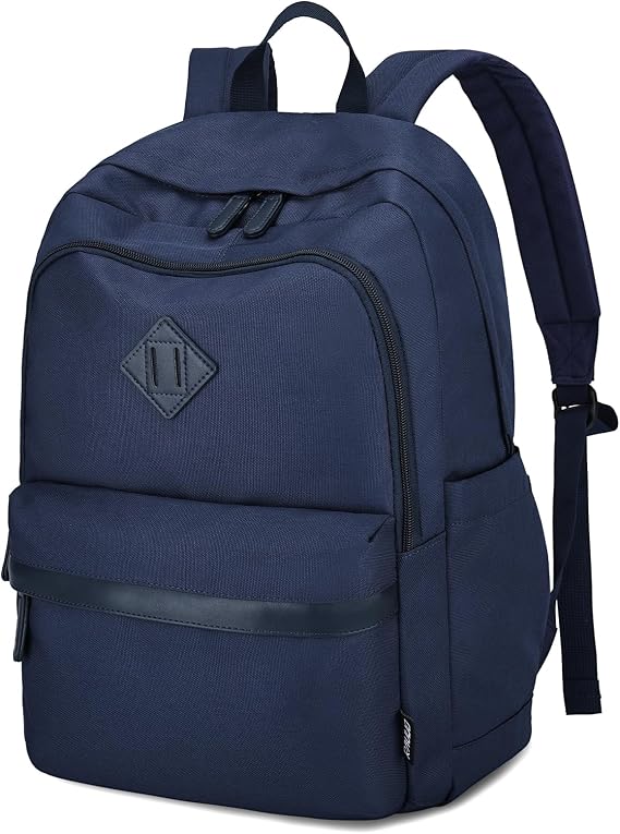 RAVUO School Backpack Men,18 Inch Rucksack Bag with Dual Compartment,Blue