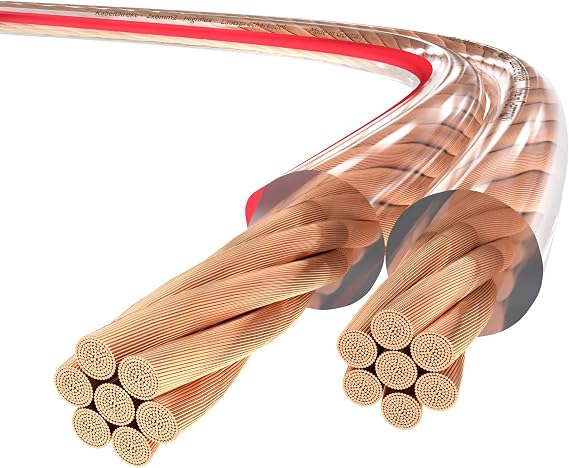 KabelDirekt – Pure Copper Speaker cable – 15m, 2×6mm²