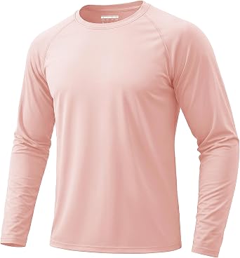 KEFITEVD Mens Long Sleeve Shirts UV UPF 50+ Sun Protection Quick Dry Shirt Rash Guard Swimming Fishing Athletic T-Shirts