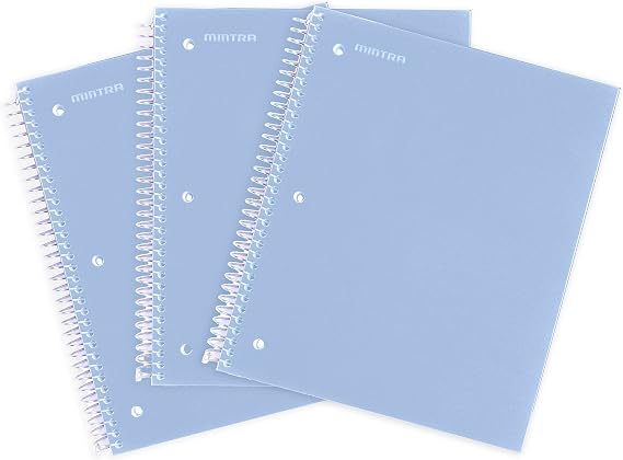 Mintra Office Durable Spiral Notebooks, 1 Subject, (Arctic Ice, College Ruled 3pk)