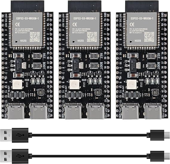 3PCS ESP32 S3 Development Board 2.4G WiFi BT Module Internet of Things ESP32-S3-WROOM-1 N16R8 MCU 8M PSRAM with 2pc 50CM Type-C Cable
