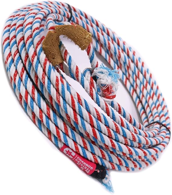 65FT Tri Color Algodon Lasso SOGA Charro 10mm Cotton Rope
